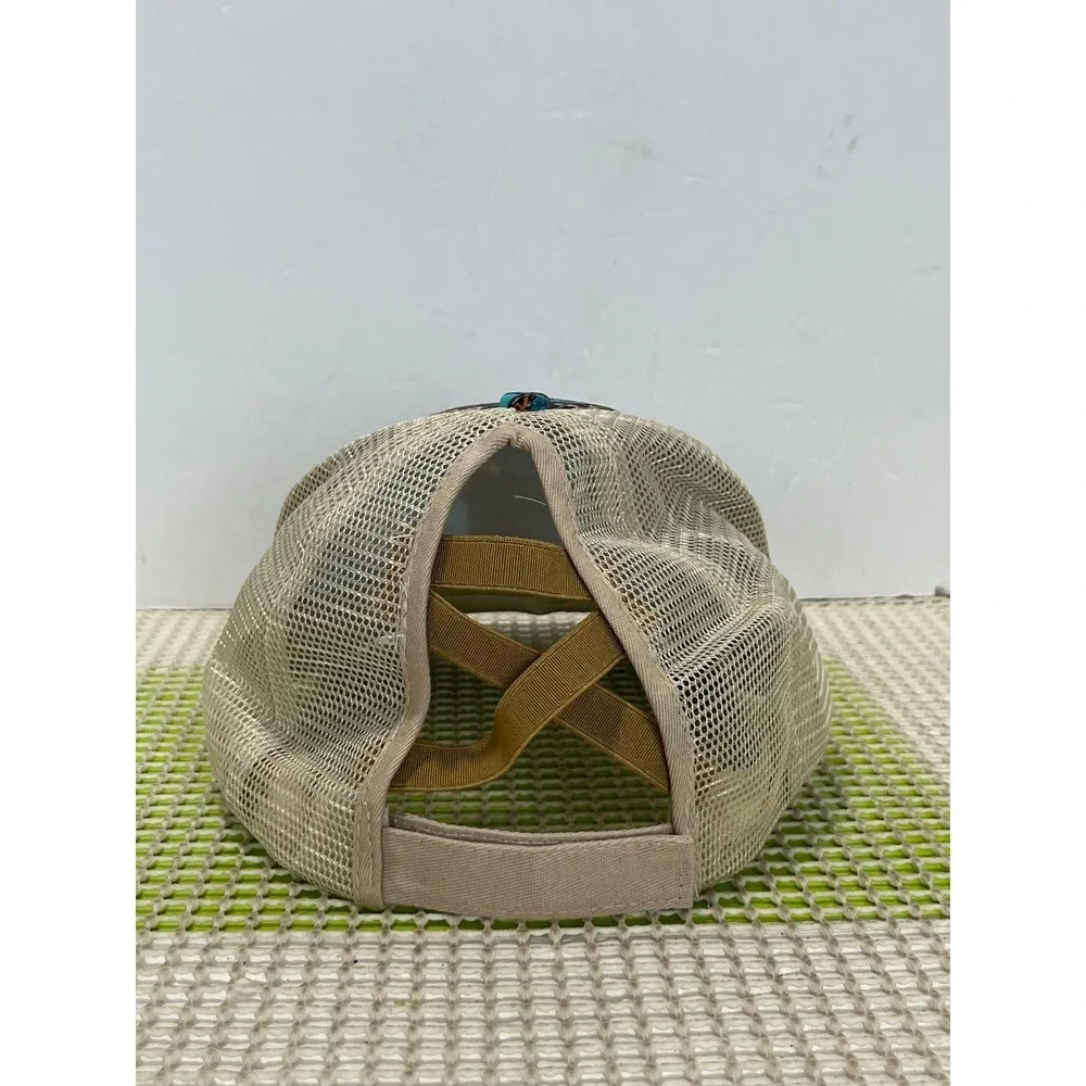 Carhartt Patch Trucker‎ Hat Western Sunflower Cow Print Ponytail Cap
